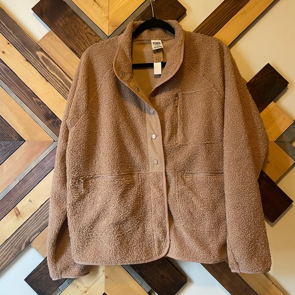 PINK Victoria's Secret Sweaters - NWT Pink Victoria Secret Cozy Snap Jacket size M